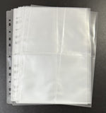 PC-30016A (Top Open) A4 11- Hole Clear (Transparent) Postcard Refill Page 4 pocket for 4 X 6 Inch Postcard / Small FDC / Block of 4 - 10 Refill Sheet - Imported Taiwan Made - Chuyu Culture