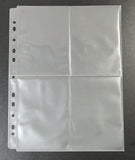 PC-30016A (Top Open) A4 11- Hole Clear (Transparent) Postcard Refill Page 4 pocket for 4 X 6 Inch Postcard / Small FDC / Block of 4 - 10 Refill Sheet - Imported Taiwan Made - Chuyu Culture