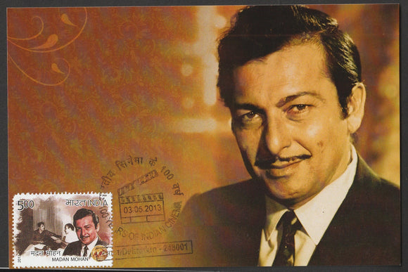 2013 100 Years of Indian Cinema - Madan Mohan Private Maxim Card #MC293