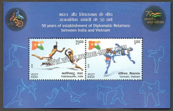 2023 INDIA 50 years of establishment of Diplomatic Relations between India and Vietnam Joint Issue Miniature Sheet