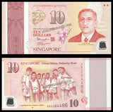 Singapore 10 Dollars Full Set of 5 - 2015 - 50 YEARS OF INDEPENDENCE Commemorative Issue - Polymer UNC Bank Note #CN1287