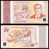 Singapore 10 Dollars Full Set of 5 - 2015 - 50 YEARS OF INDEPENDENCE Commemorative Issue - Polymer UNC Bank Note #CN1287
