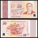 Singapore 10 Dollars Full Set of 5 - 2015 - 50 YEARS OF INDEPENDENCE Commemorative Issue - Polymer UNC Bank Note #CN1287