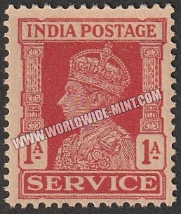 1939 - 1942 BRITISH INDIA - 1a Carmine - King George VI - Service W/M Multi Star MNH S.G:O144
