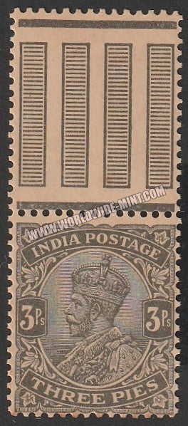1926 - 1933 BRITISH INDIA - 3p Slate - King George V Multi Star W/M MNH S.G:201