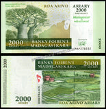 Madagascar 2000 Ariary - 2007 P# 93 UNC Banknote N#203328