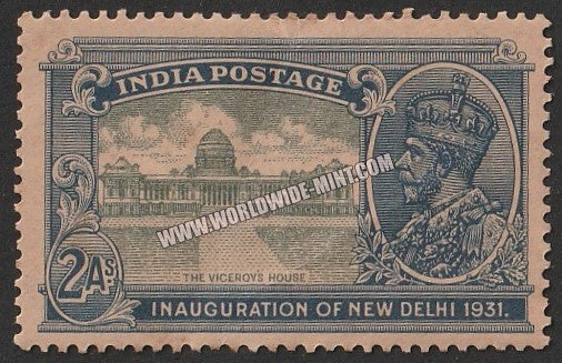 1931 BRITISH INDIA - 2a Green & Blue - King George V, Inauguration of New Delhi - Viceroy's House Multi Star W/M MNH S.G:229
