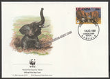 1991 Uganda WWF World wide Fund For Nature African Elephant Set of 4 FDC #FE253
