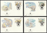 1987 Russia WWF World wide Fund For Nature Polar Bear Set of 4 FDC #FE257