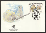 1987 Russia WWF World wide Fund For Nature Polar Bear Set of 4 FDC #FE257