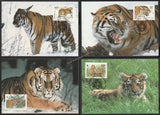 1993 Russia Tiger Set of 4 WWF Official Maxim card #FE260