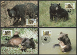 1989 Pakistan Himalayan Black Bear Set of 4  WWF Official Maxim card #FE261