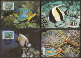 1986 Maldives Angel Fish Set of 4 WWF Official Maxim card #FE266