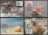 1990 Nevis Charlestown Queen Conch Shell Set of 4 WWF Official Maxim card #FE256