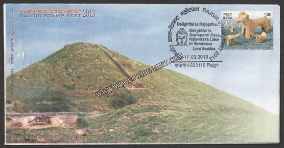 2013 Rajgir Wall (Cyclopean Wall) & Banganga Valley - Lord Buddha Special Cover #SPL-448