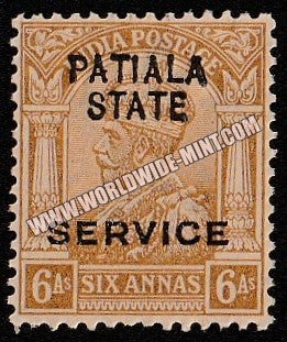 1926 Patiala K.G. V - Brown-Ochre 6a SG: 041, £ 3.00 MNH