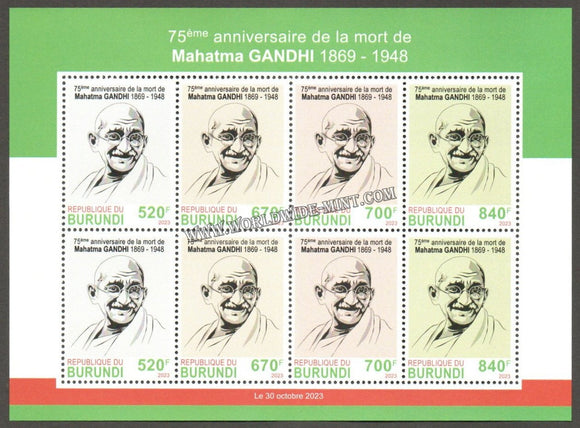2023 Burundi Gandhi Mini Sheetlet #Gan481