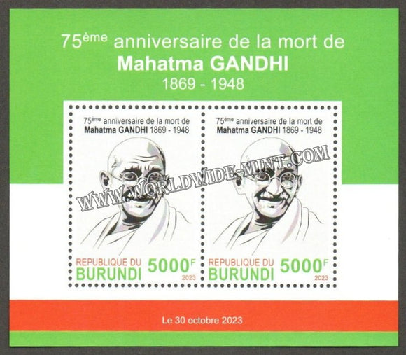 2023 Burundi Gandhi High Face Value Mini Sheet #Gan480