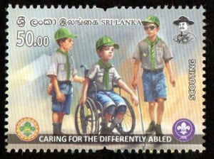 2024 Sri Lanka Scouting - Caring for Differently Abled with Braille Script - Odd Stamp #SL2077