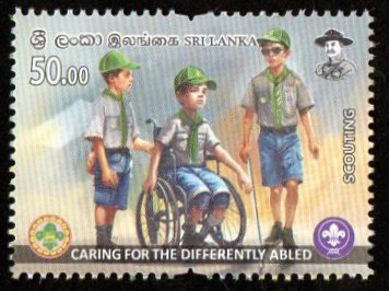 2024 Sri Lanka Scouting - Caring for Differently Abled with Braille Script - Odd Stamp #SL2077