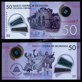 Nicaragua 50 Cordoba's 2015 Polymer UNC Banknote N#208467