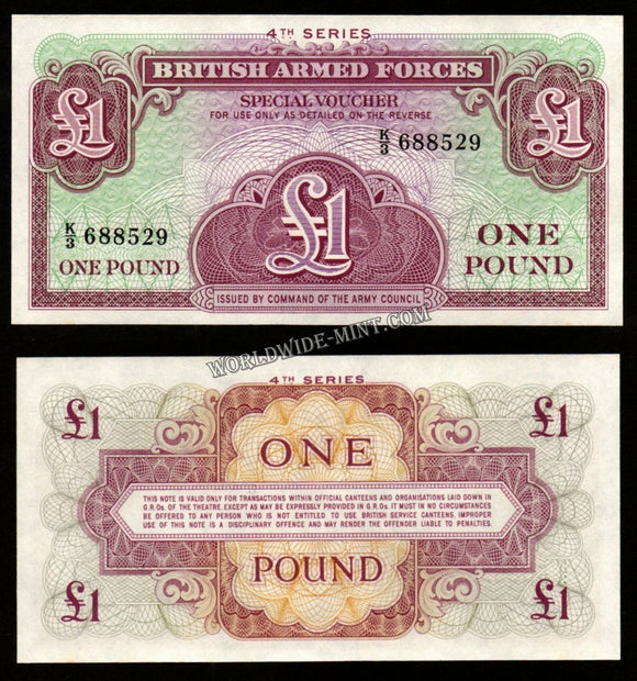 British Armed Forces 1 pound 1962 UNC Banknote N#204421