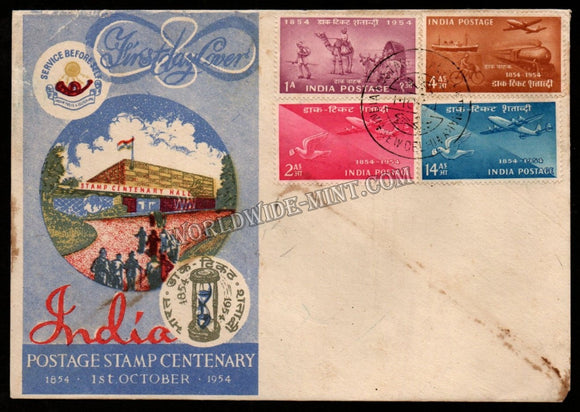 1954 INDIA Postage Stamps Centenary - 4v FDC