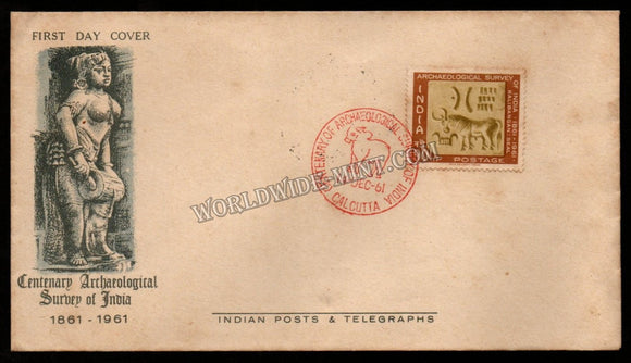 1961 Archaeological Survey of India - Seal of Indus Valley Civilization 90np FDC