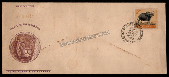 1963 Wild Life Series-Gaur FDC
