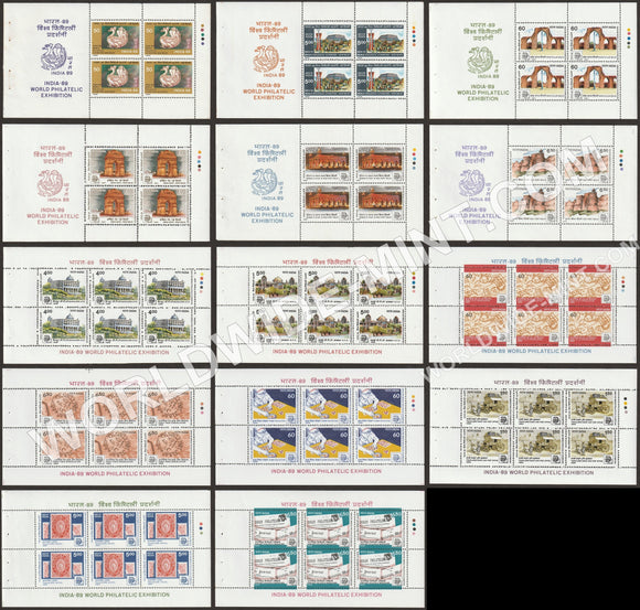 1989 The India '89 Book of stamps - set of 14 panes