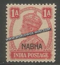 1941-1945 Nabha K.G. VI - 1a Carmine SG: 108, £ 1 MNH
