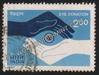 1987 100 years of Service to the Blind - Eye Donation Used Stamp