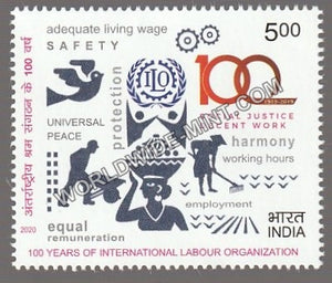 2020 100 Years of International Labour Organization Single Stamp MNH