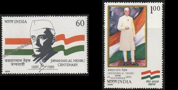 1988 Jawaharlal Nehru Centenary-Set of 2 MNH