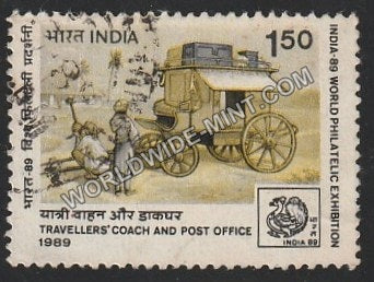 1989 India 89-Traveller's coach Post Office Used Stamp