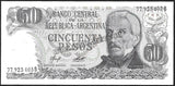 ARGENTINA 50 PESO 1977-1978 (b.2 Series B, C With colored threads in paper) UNC CURRENCY NOTE N#203705