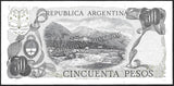 ARGENTINA 50 PESO 1977-1978 (b.2 Series B, C With colored threads in paper) UNC CURRENCY NOTE N#203705