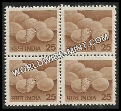 INDIA Poultry 6th Series (25) Definitive Block of 4 MNH