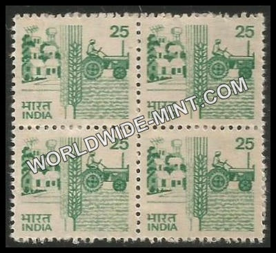 INDIA Tractor 6th Series (25) Definitive Block of 4 MNH