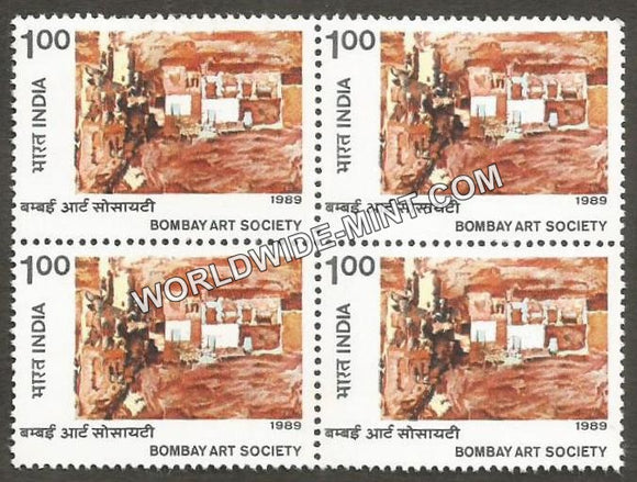 1989 Bombay Art Society Block of 4 MNH