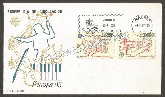 1985 Spain Antonio de Cabezón, Spanish National Youth Orchestra Music FDC #FA122