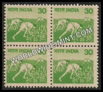 INDIA Harvest 6th Series (30) Definitive Block of 4 MNH