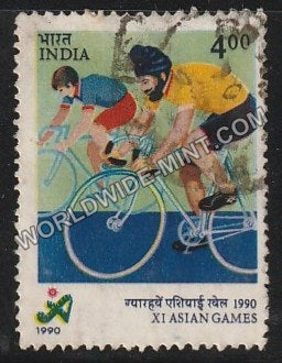 1990 XI Asian Games-Cycling Used Stamp