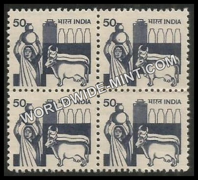 INDIA Dairy  6th Series (50) Definitive Block of 4 MNH