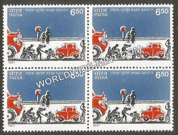 1991 Road/Traffic Safety Block of 4 MNH