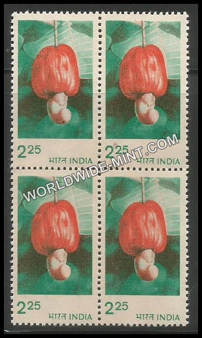 INDIA Cashew 6th Series (2 25) Definitive Block of 4 MNH