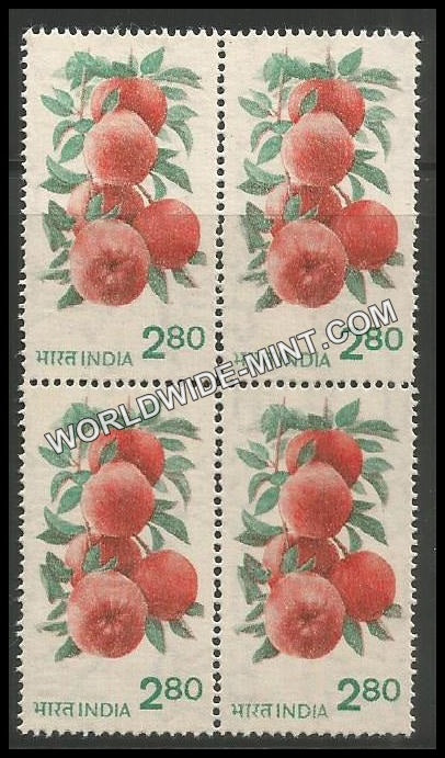 INDIA Apples 6th Series (2 80) Definitive Block of 4 MNH