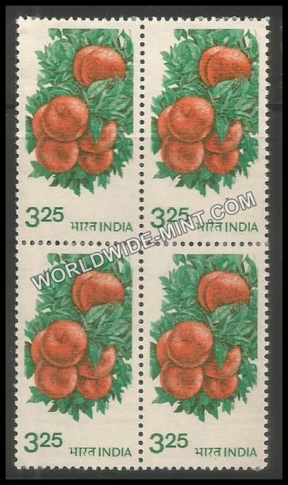 INDIA Oranges 6th Series (3 25) Definitive Block of 4 MNH