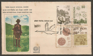 India International Stamp Exhibition 1980 - Army Postal Service Day Special Cover #DL12