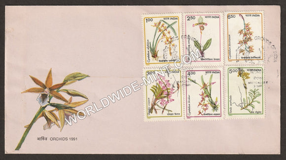 1991 Orchids-6V FDC